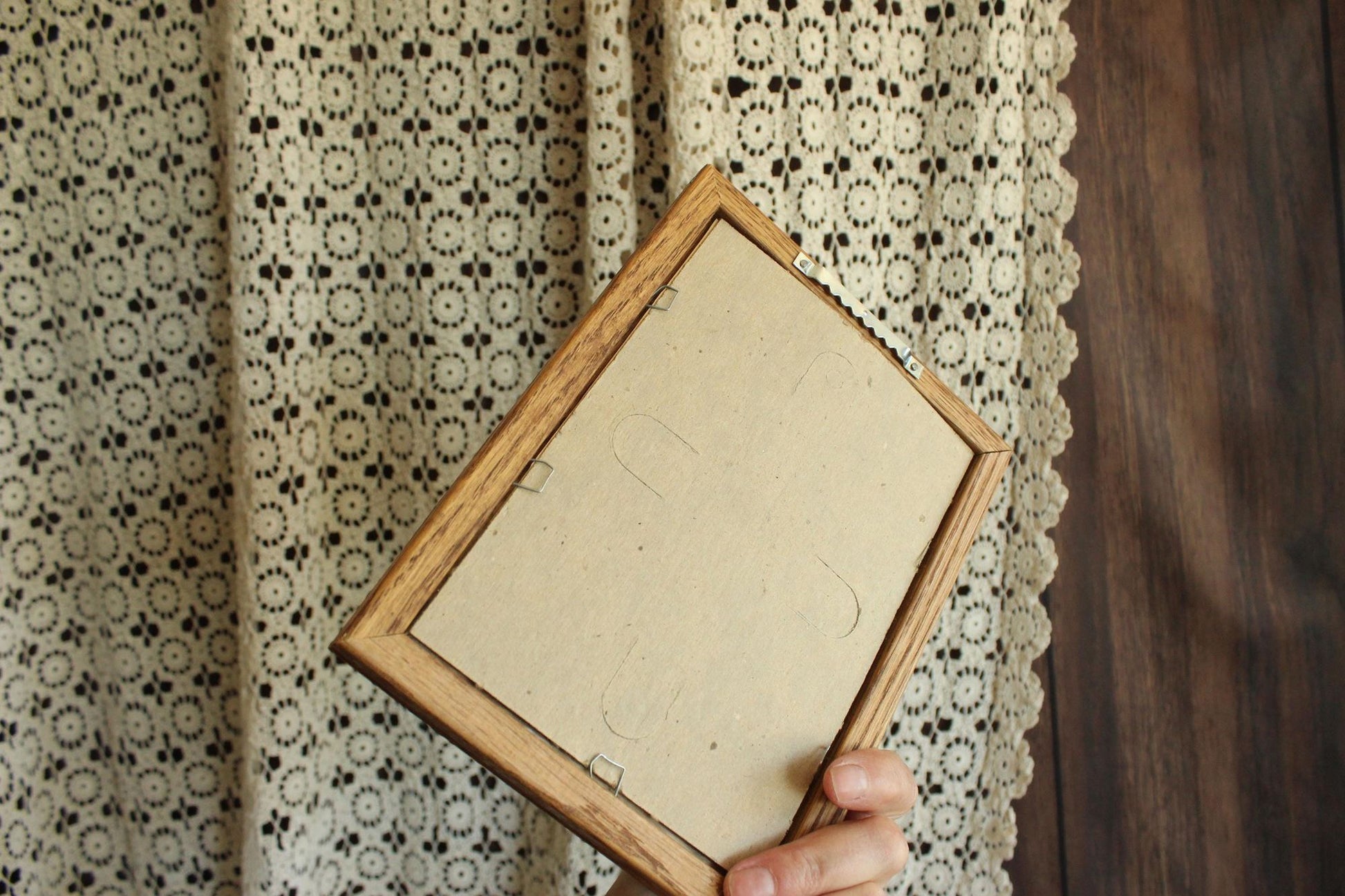 Handmade Pressed Dried Flower Roses in Vintage Wood Frame
