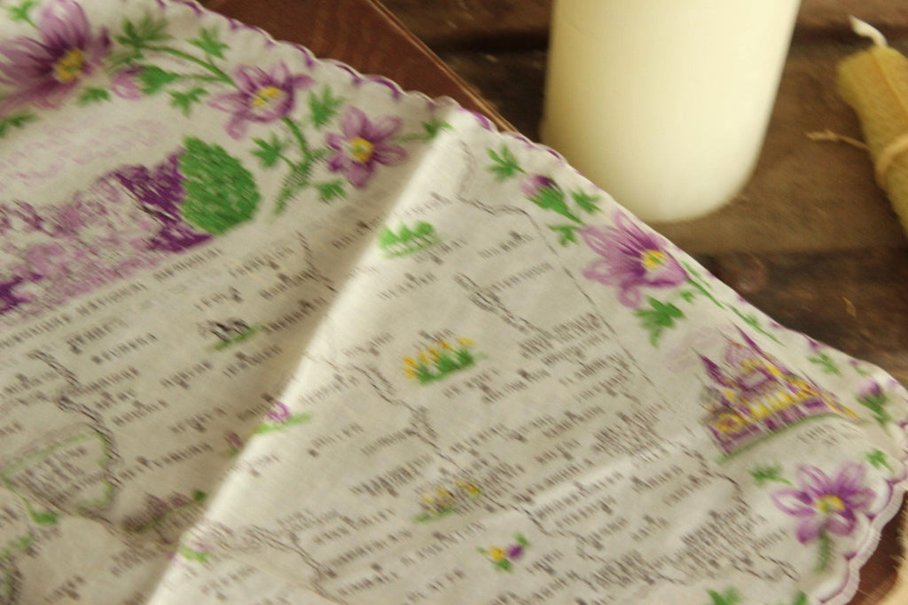 Vintage South Dakota Souvenir Handkerchief