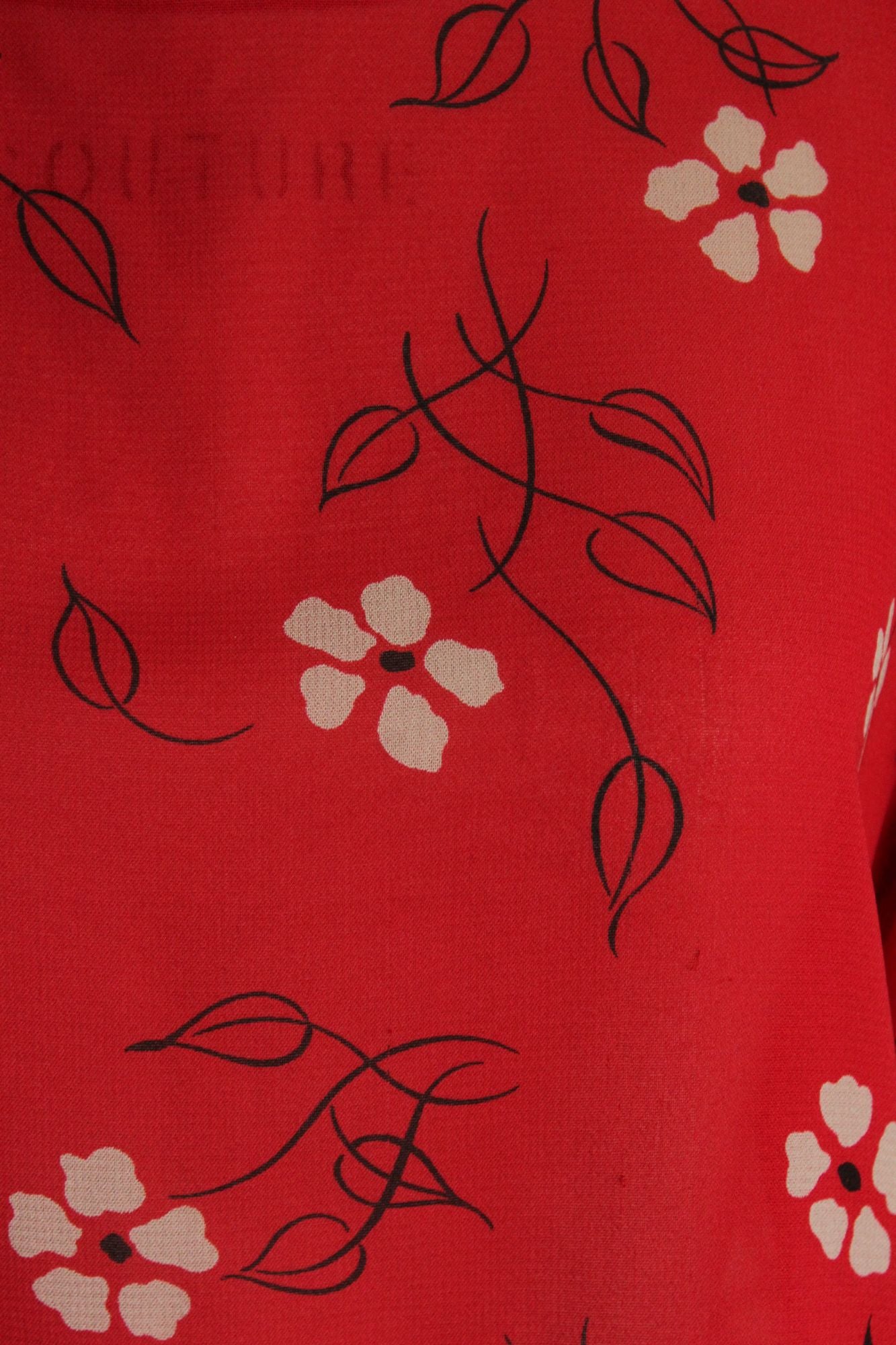 Vintage 1990s 2000s  Red and White Floral Print Blouse