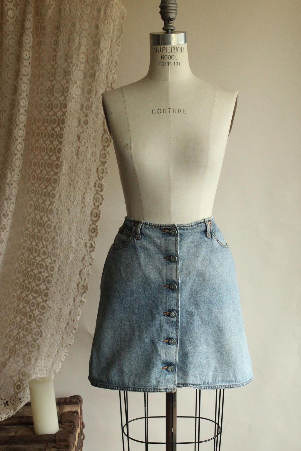 Vintage 2000s Calvin Klein Denim Mini Skirt