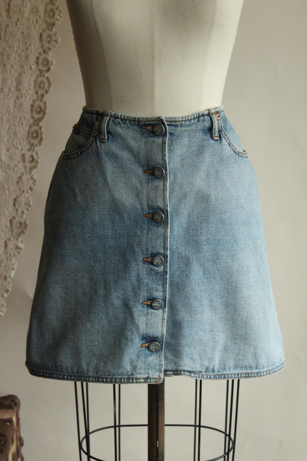 Vintage 2000s Calvin Klein Denim Mini Skirt