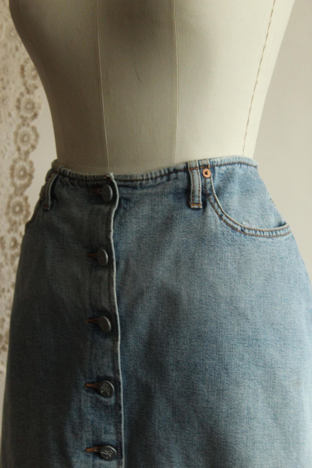Vintage 2000s Calvin Klein Denim Mini Skirt