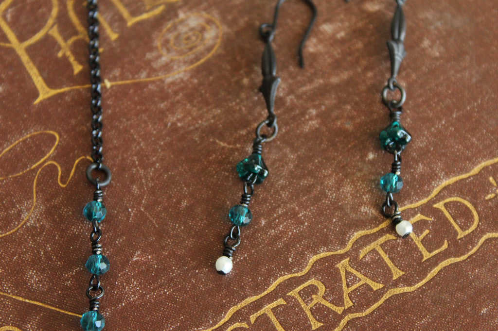Handcrafted Necklace and Earring Set, Victorian Style