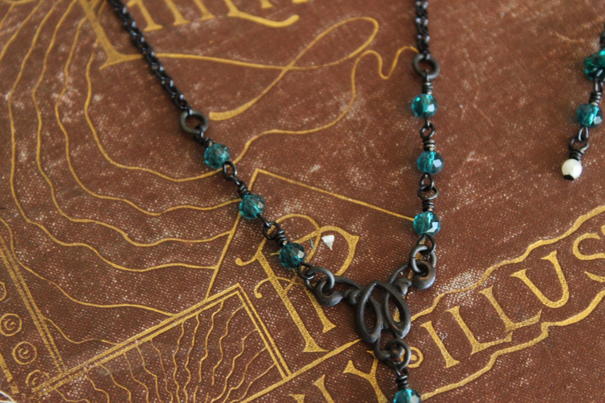 Handcrafted Necklace and Earring Set, Victorian Style