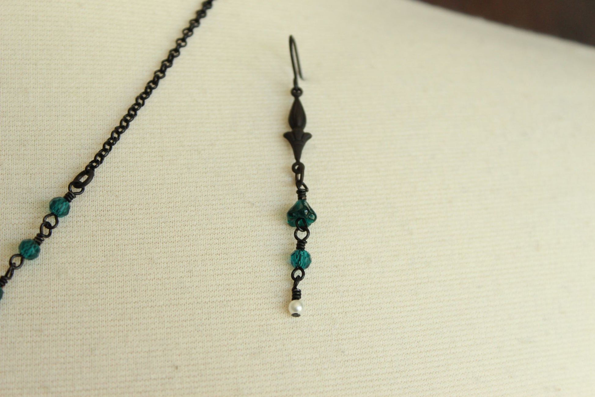 Handcrafted Necklace and Earring Set, Victorian Style