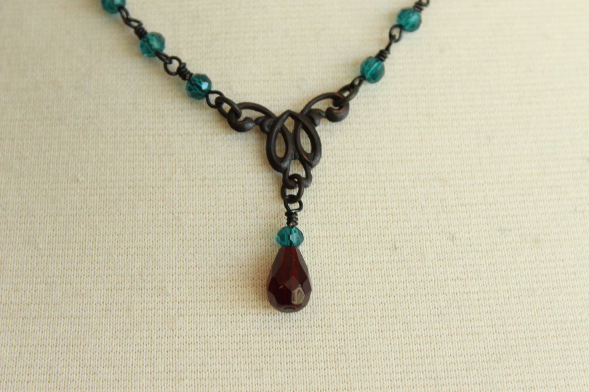 Handcrafted Necklace and Earring Set, Victorian Style