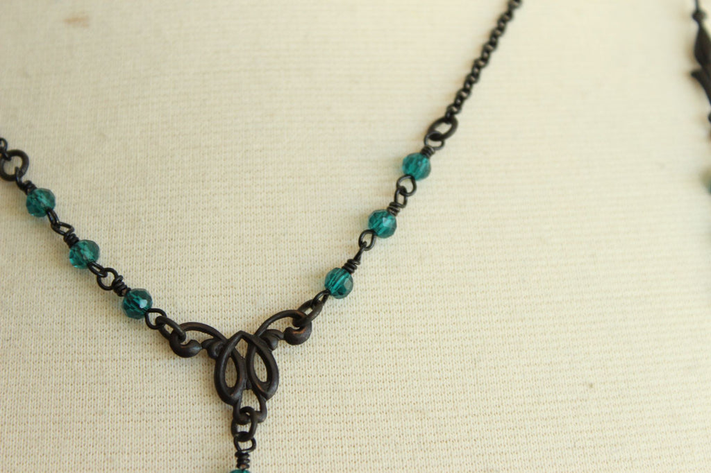 Handcrafted Necklace and Earring Set, Victorian Style
