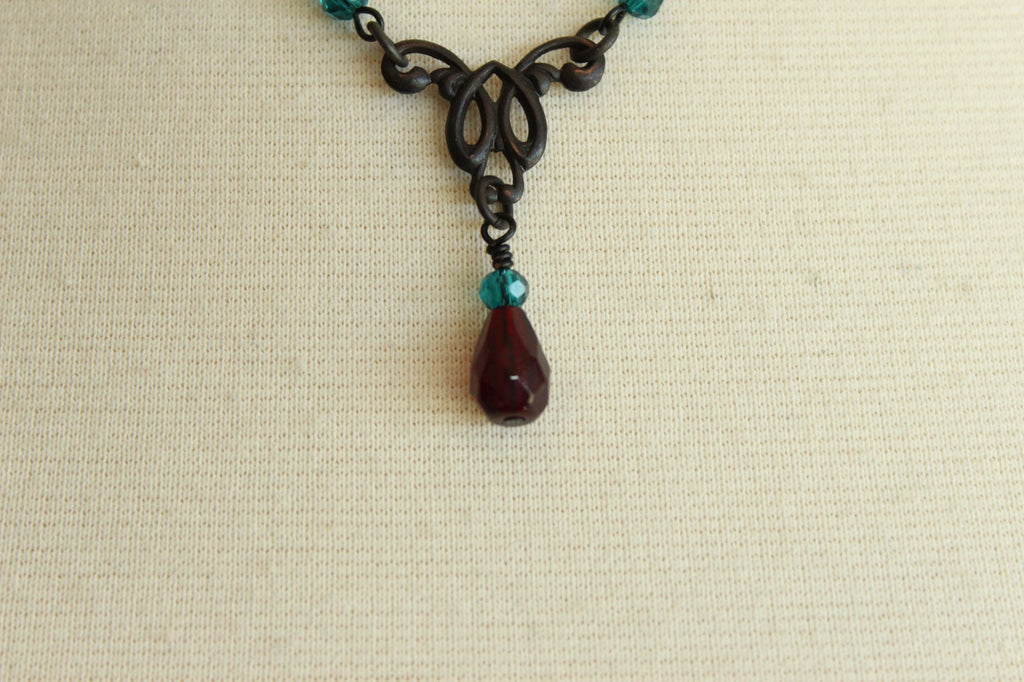 Handcrafted Necklace and Earring Set, Victorian Style