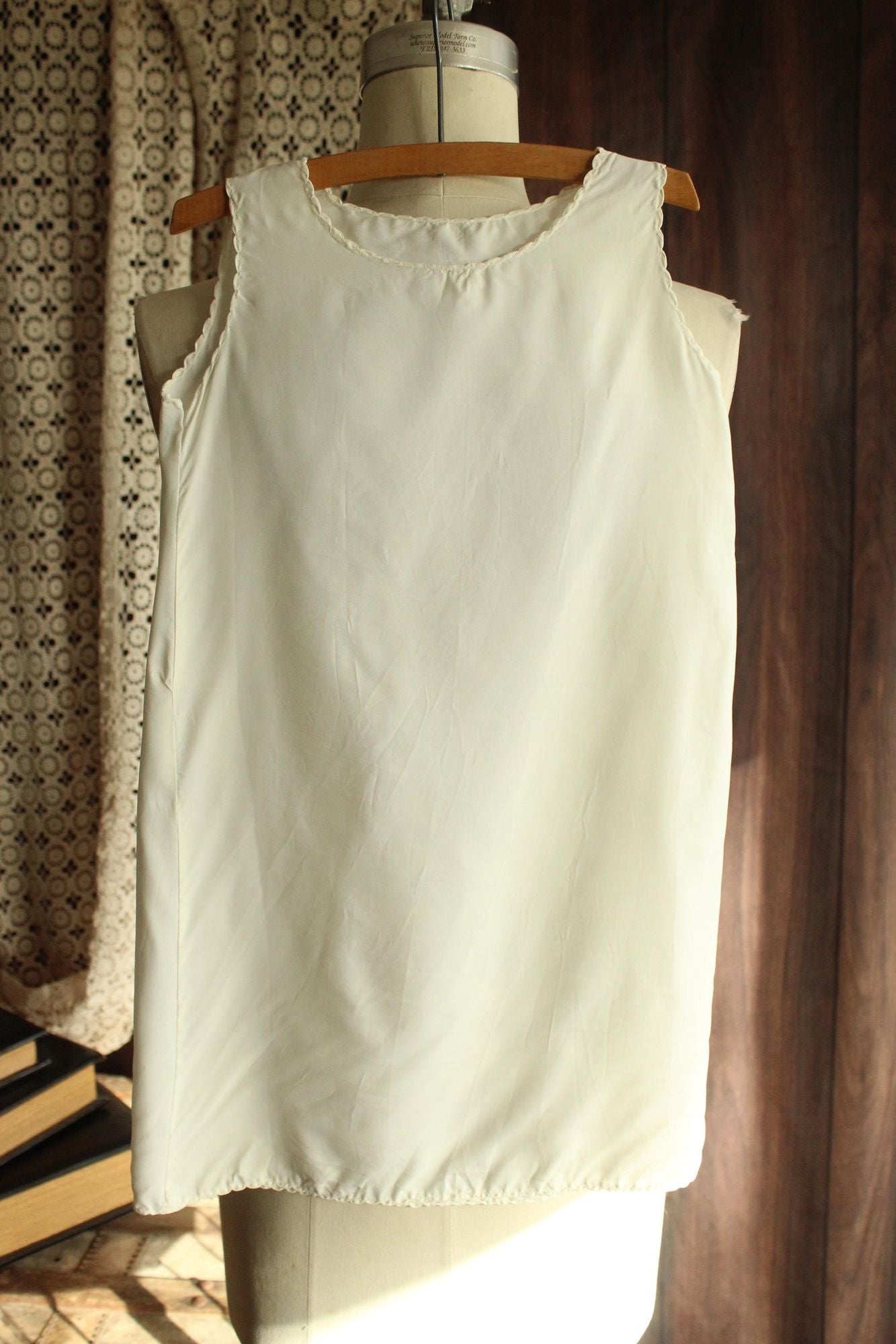 Vintage 1950s 1960s White Baby Slip Dress