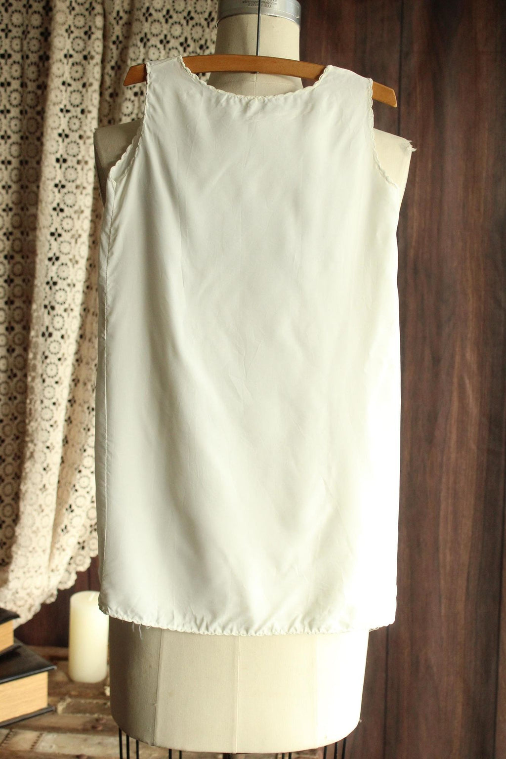 Vintage 1950s 1960s White Baby Slip Dress