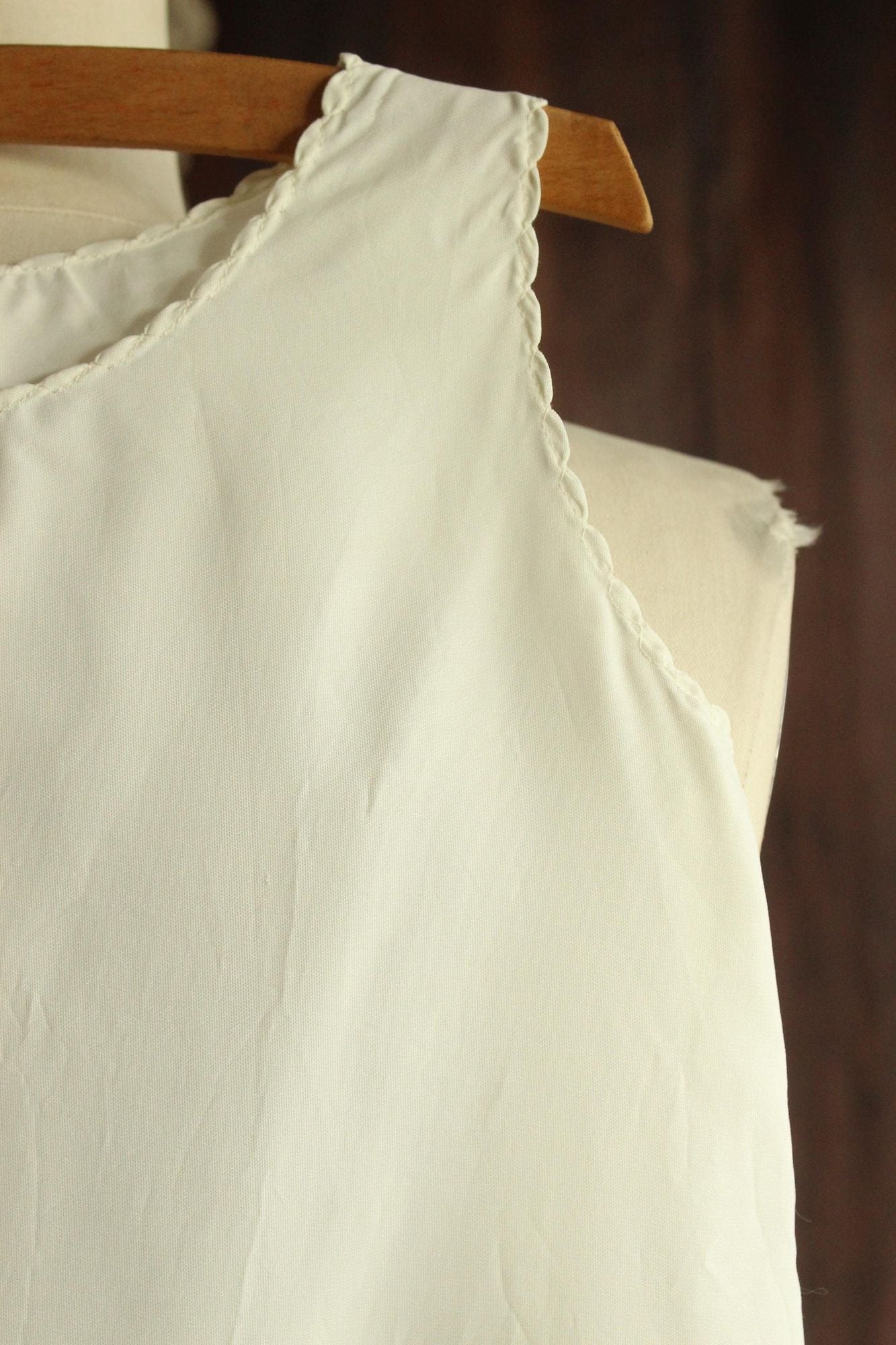 Vintage 1950s 1960s White Baby Slip Dress