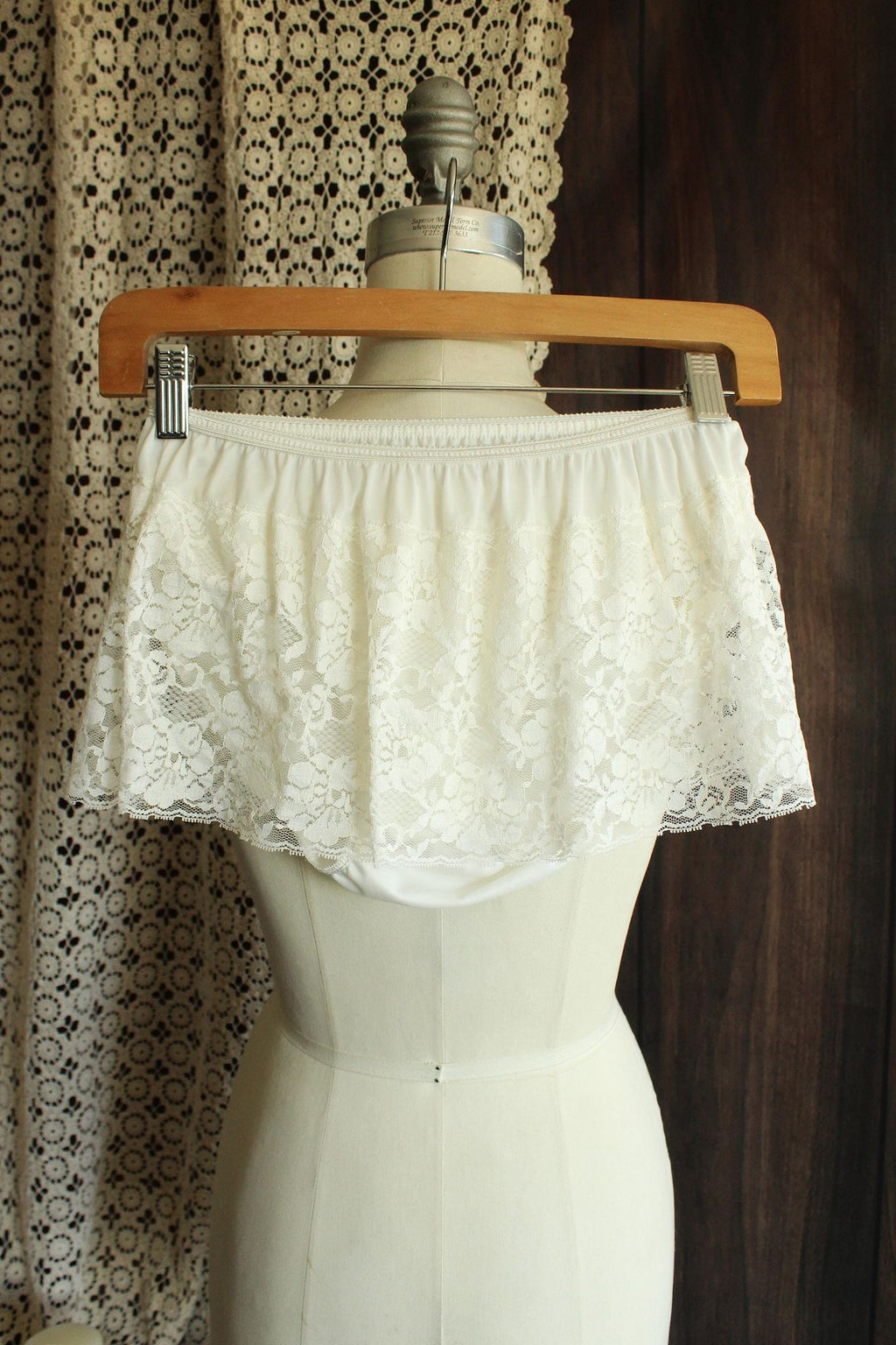 Vintage 1980s Shadowline White Skirted Panty