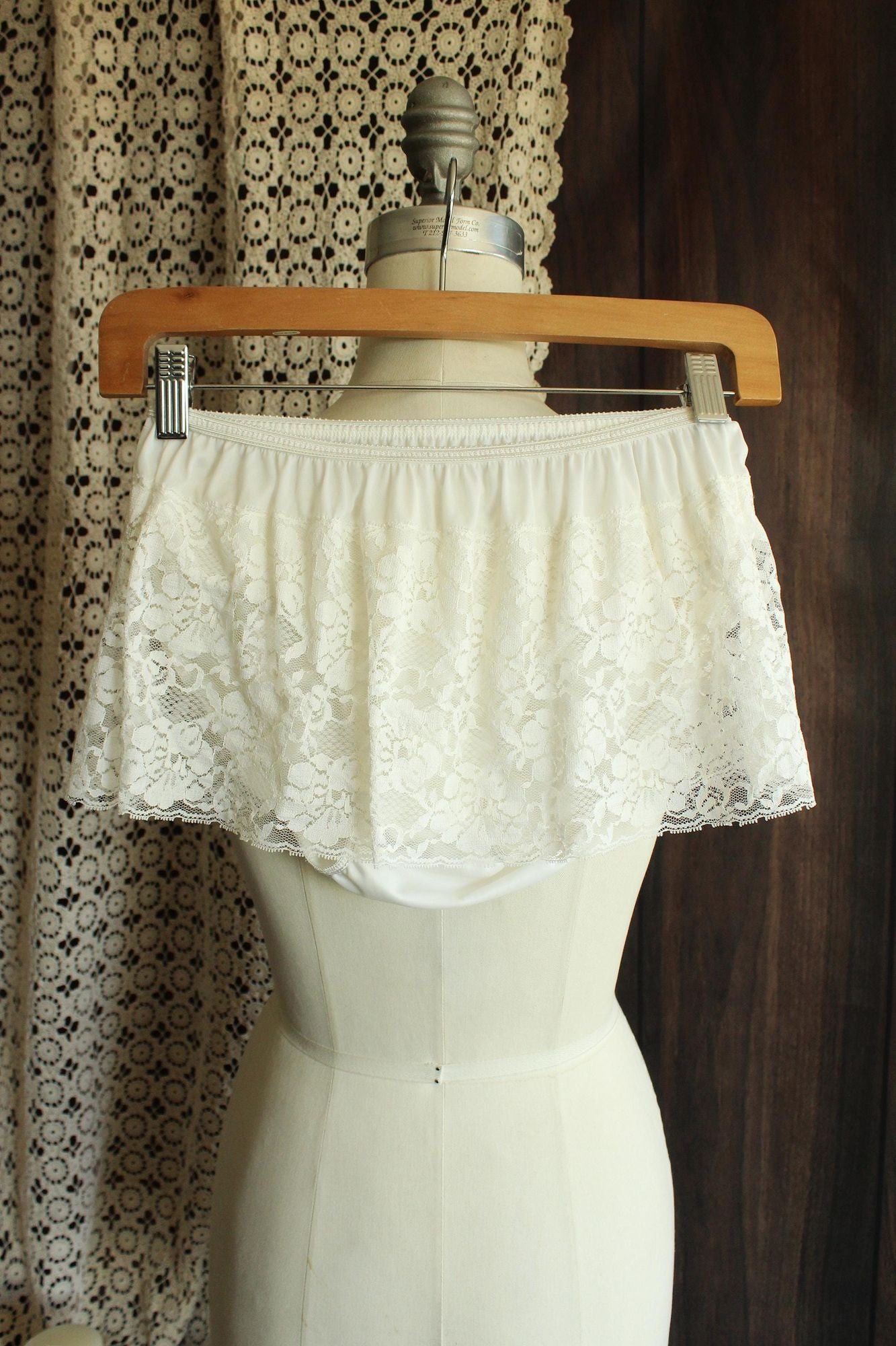 Vintage 1980s Shadowline White Skirted Panty