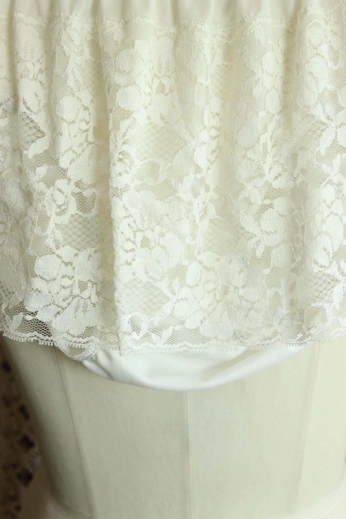Vintage 1980s Shadowline White Skirted Panty