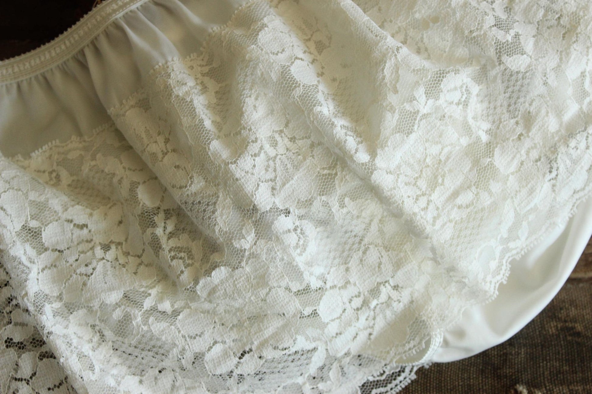 Vintage 1980s Shadowline White Skirted Panty