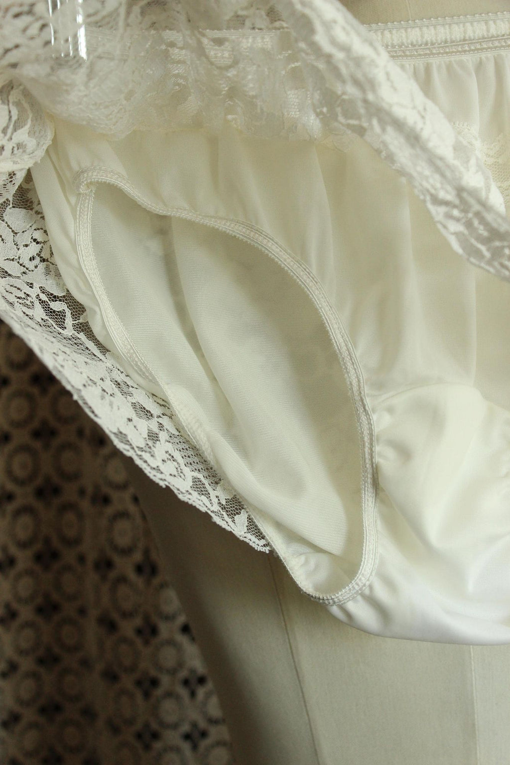 Vintage 1980s Shadowline White Skirted Panty