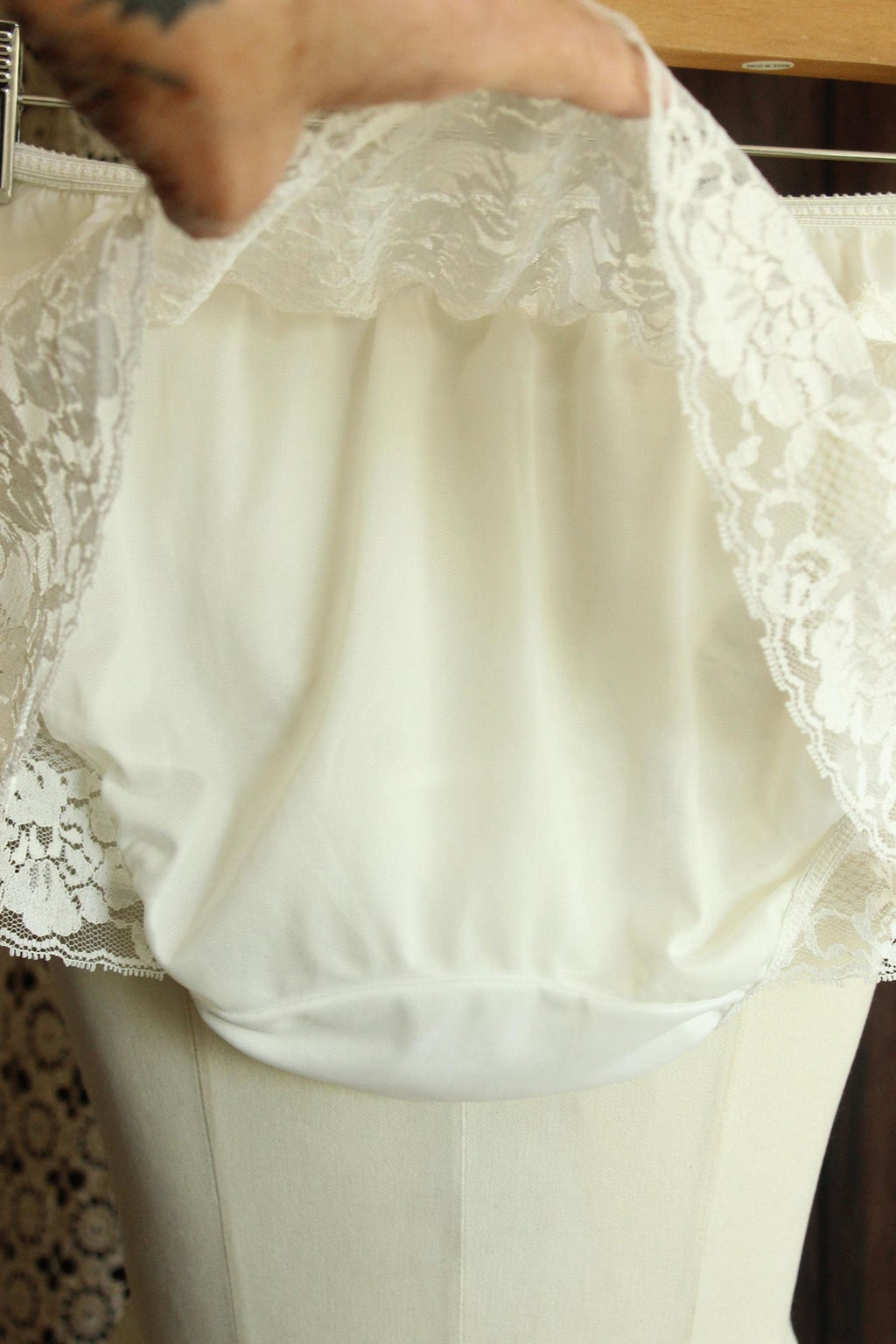 Vintage 1980s Shadowline White Skirted Panty