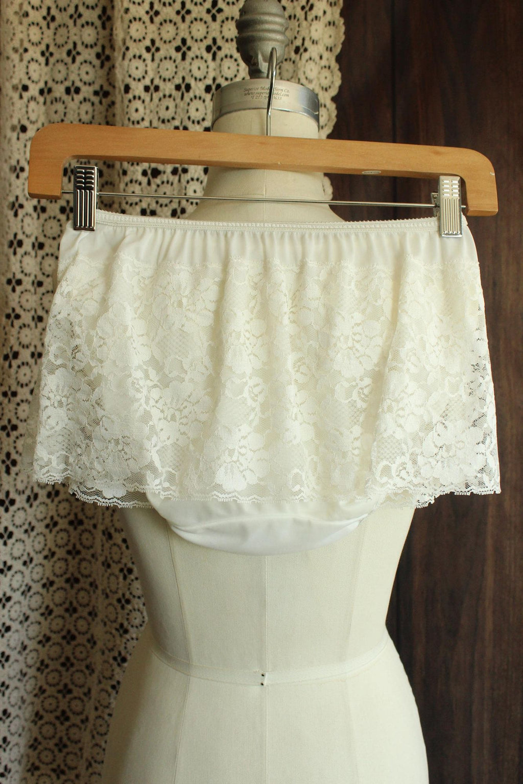Vintage 1980s Shadowline White Skirted Panty