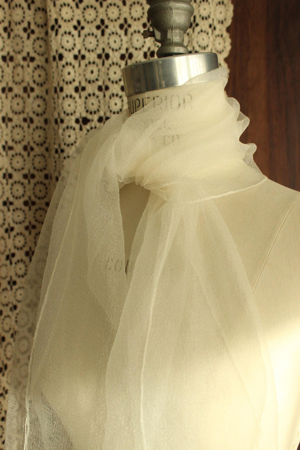 Vintage 1960s Winter White Rectangular Scarf