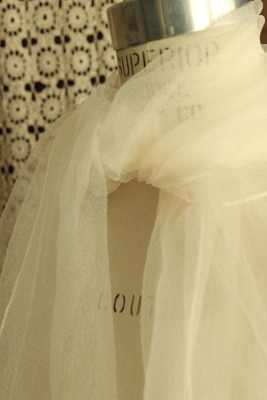 Vintage 1960s Winter White Rectangular Scarf