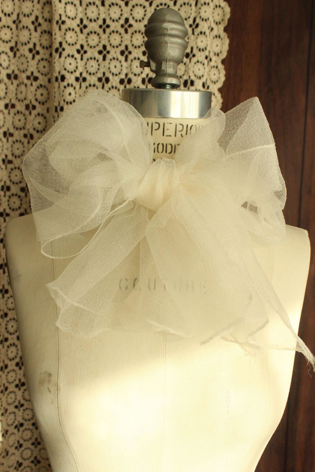 Vintage 1960s Winter White Rectangular Scarf