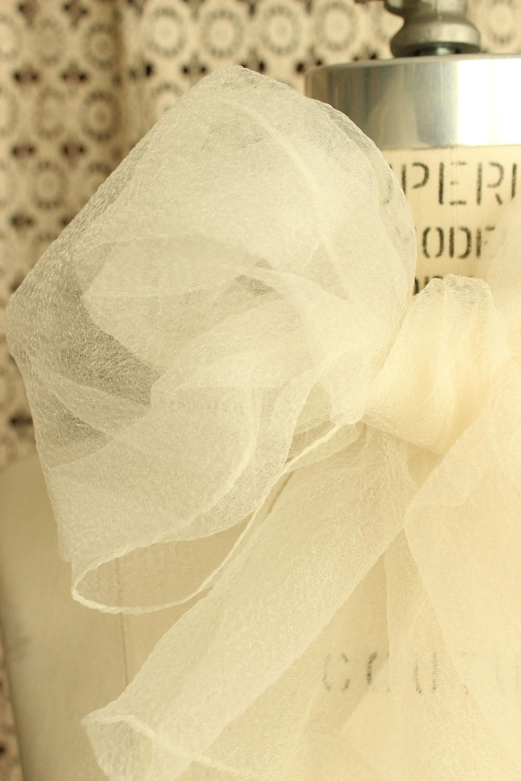 Vintage 1960s Winter White Rectangular Scarf