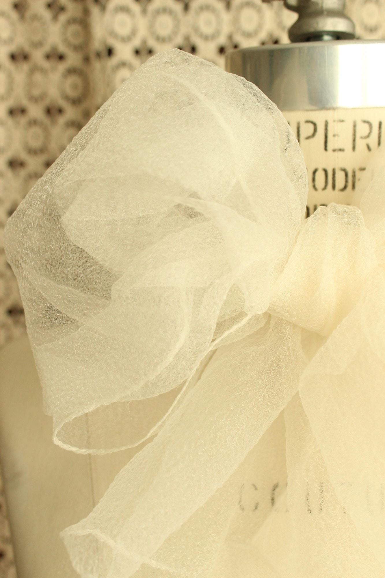 Vintage 1960s Winter White Rectangular Scarf