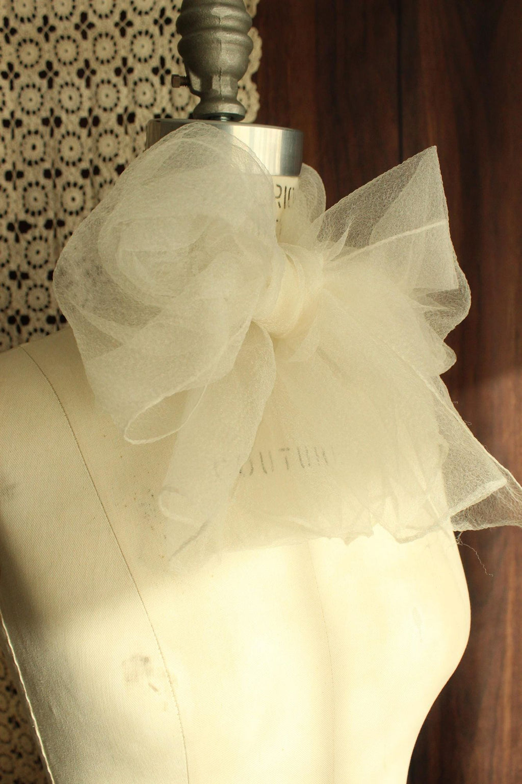 Vintage 1960s Winter White Rectangular Scarf