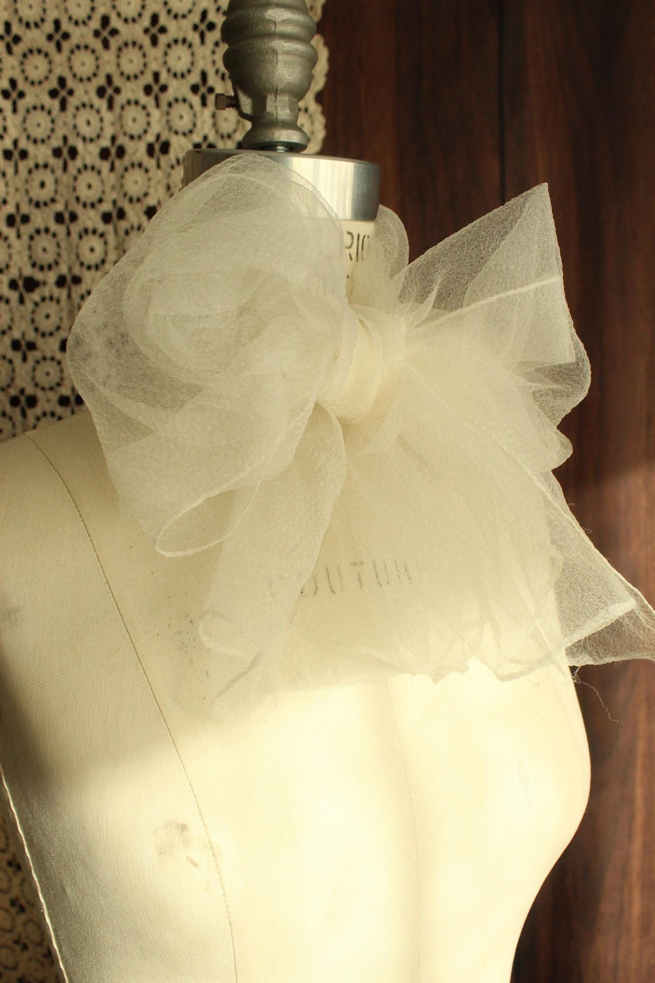 Vintage 1960s Winter White Rectangular Scarf