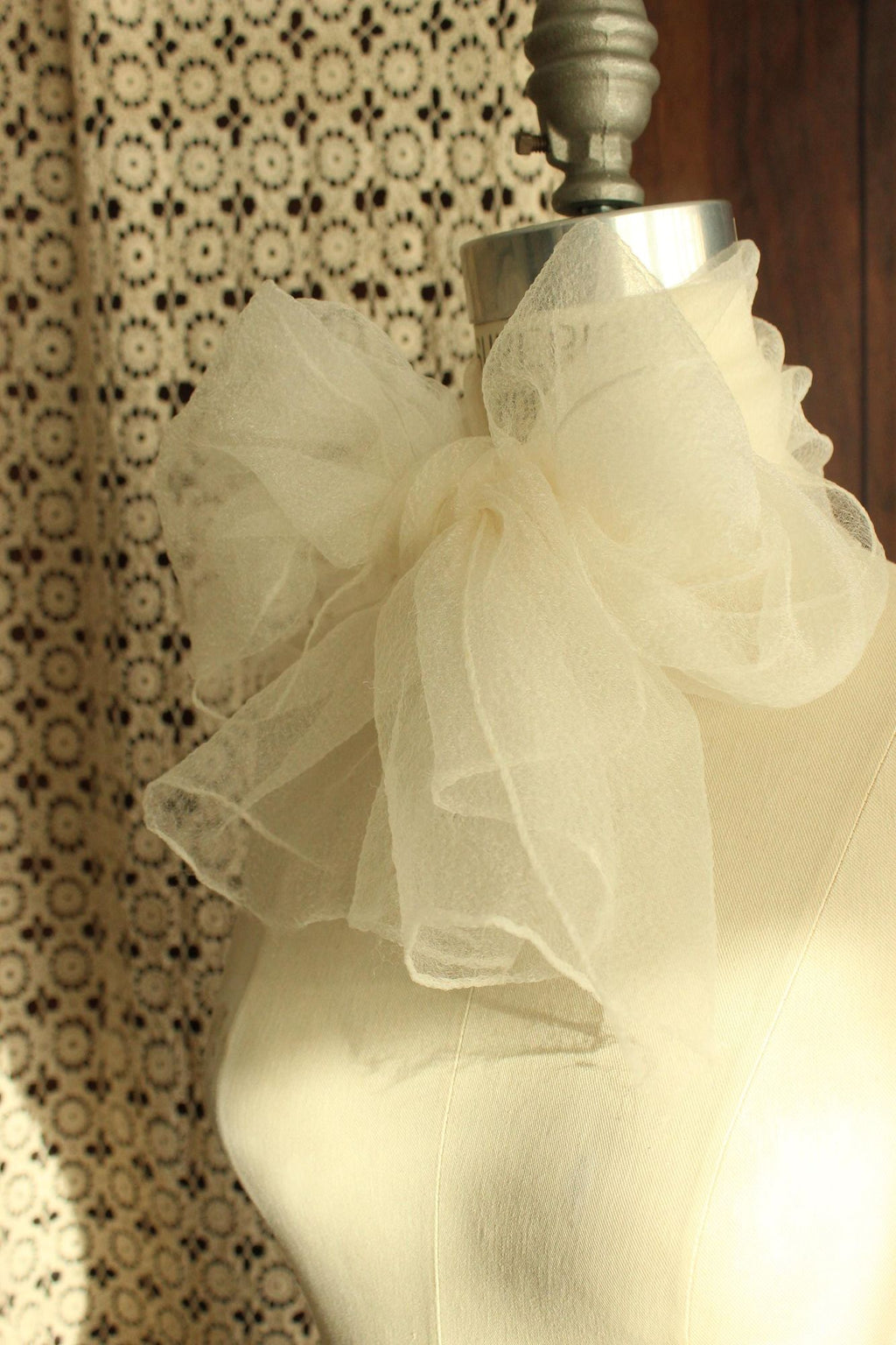 Vintage 1960s Winter White Rectangular Scarf