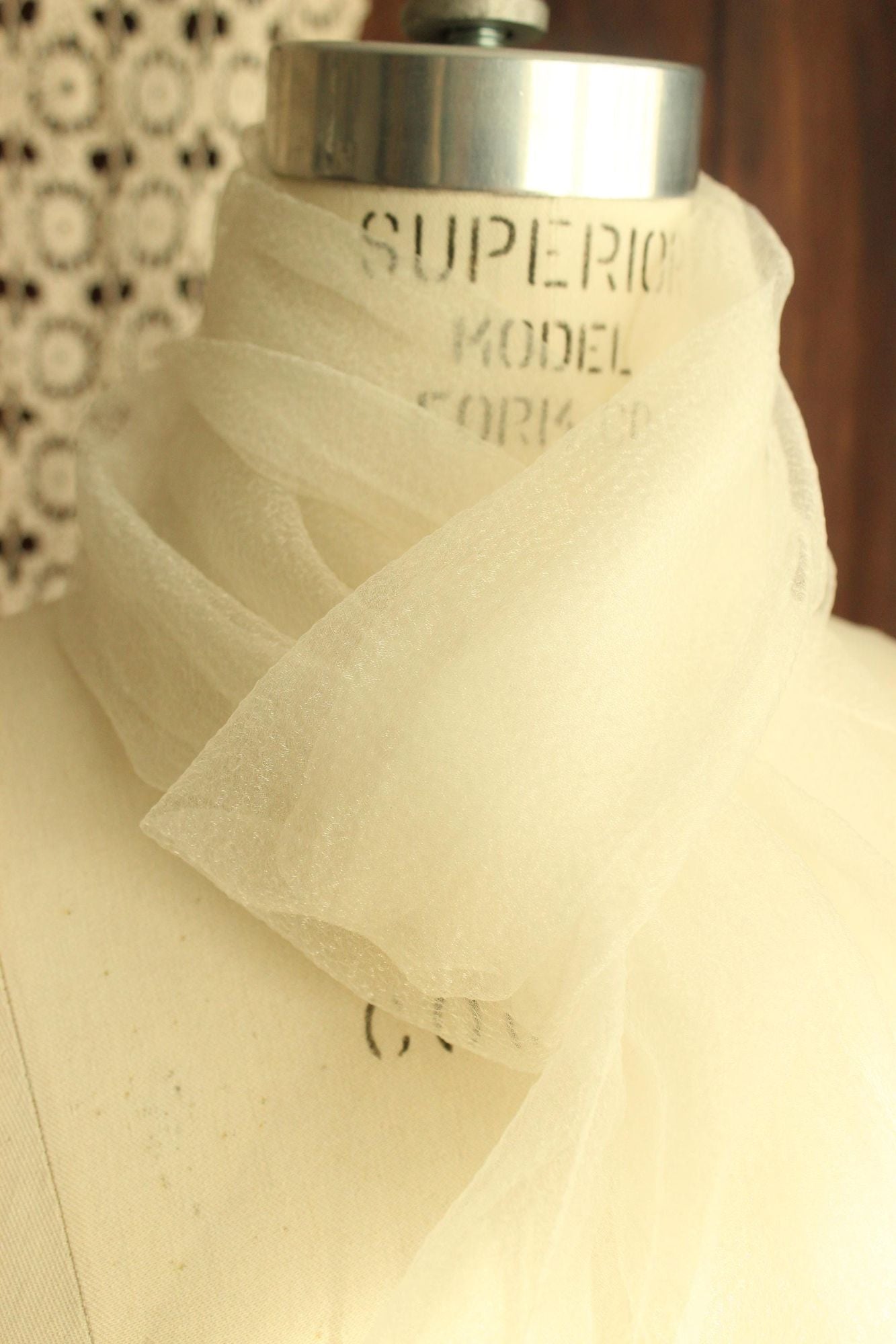 Vintage 1960s Winter White Rectangular Scarf