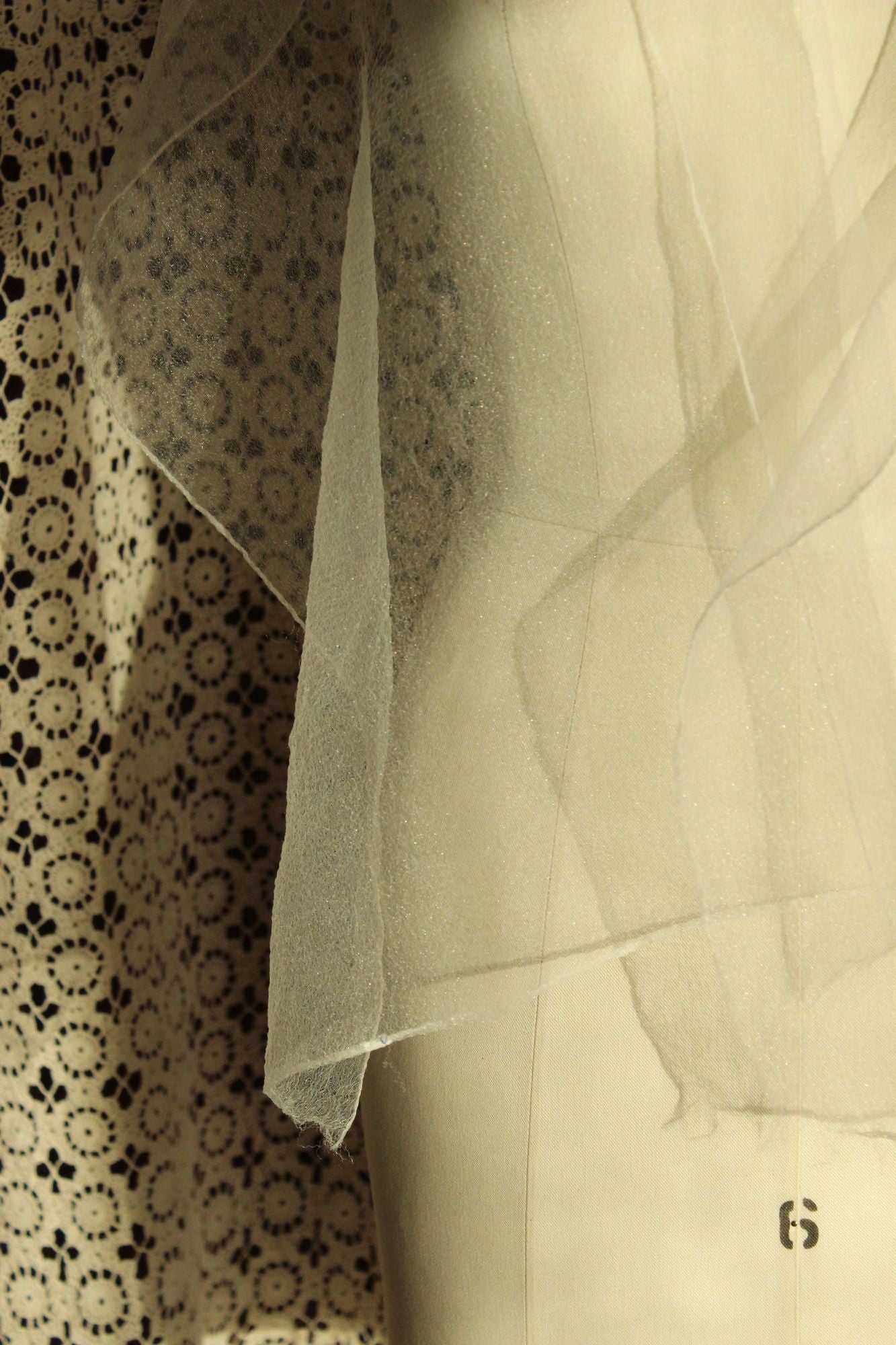 Vintage 1960s Winter White Rectangular Scarf