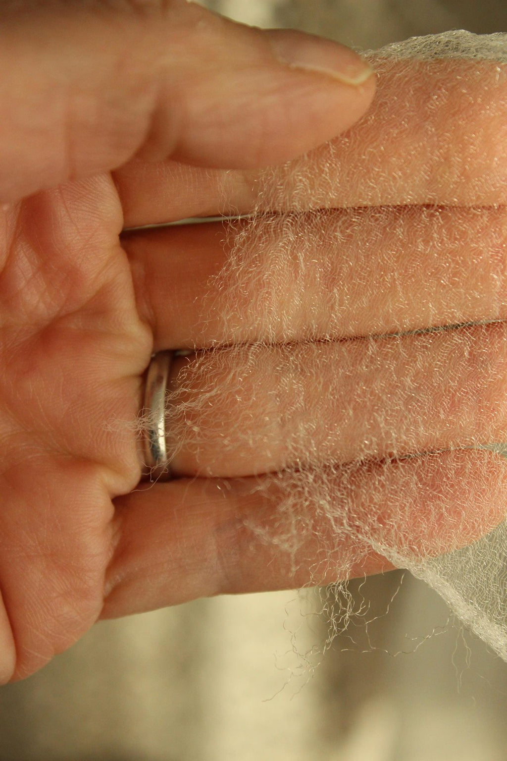 Vintage 1960s Winter White Rectangular Scarf