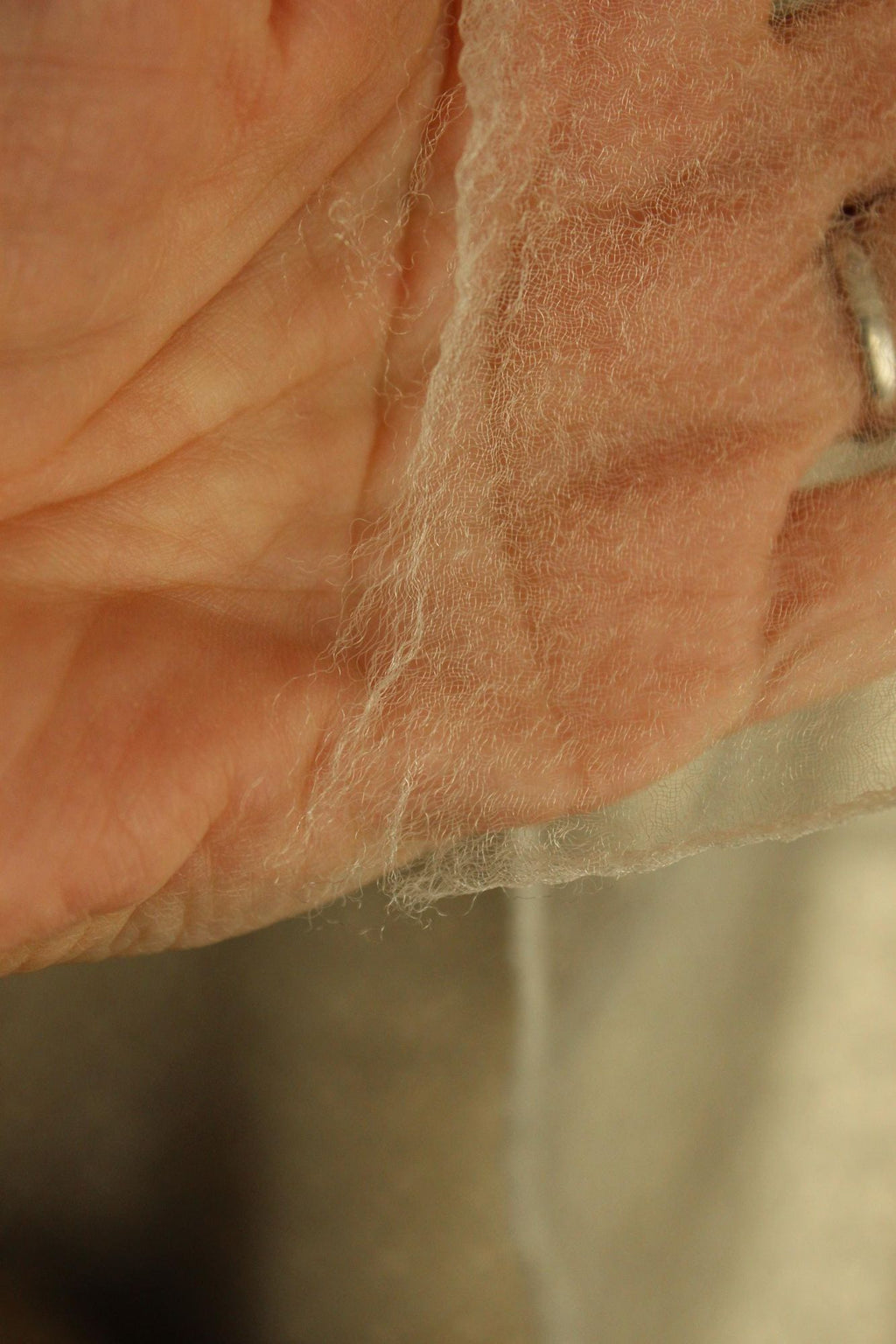 Vintage 1960s Winter White Rectangular Scarf