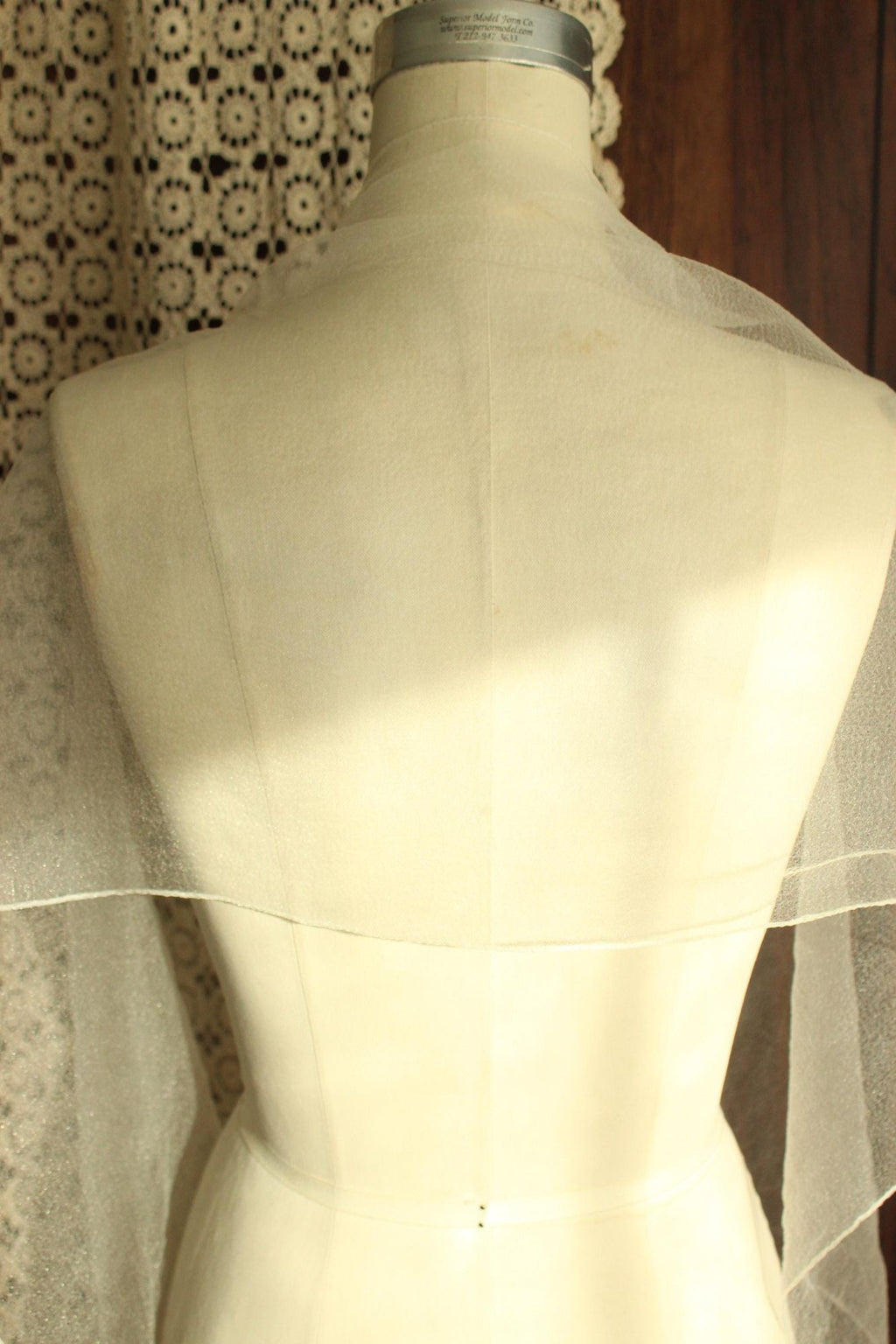 Vintage 1960s Winter White Rectangular Scarf