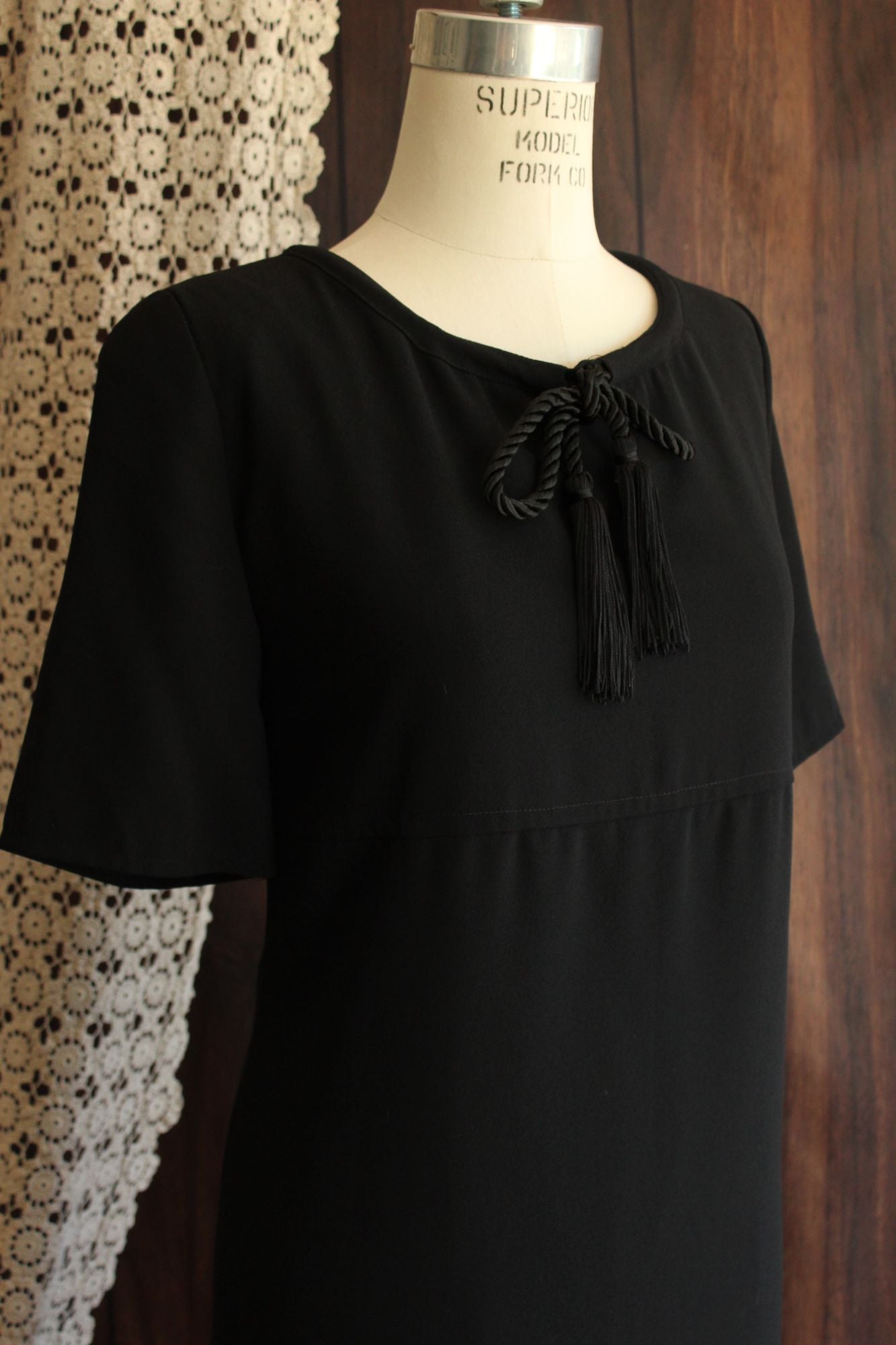 Vintage 1990s New with Tags Rena Rowan for Saville Black Dress