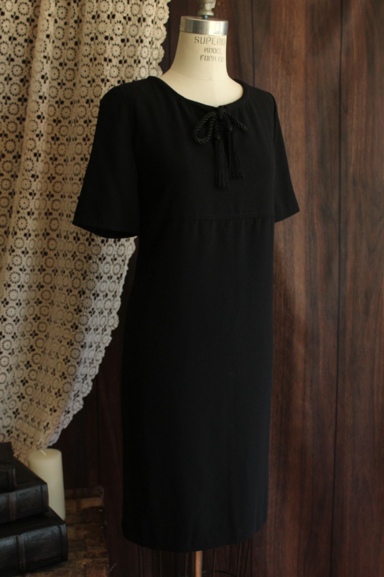 Vintage 1990s New with Tags Rena Rowan for Saville Black Dress