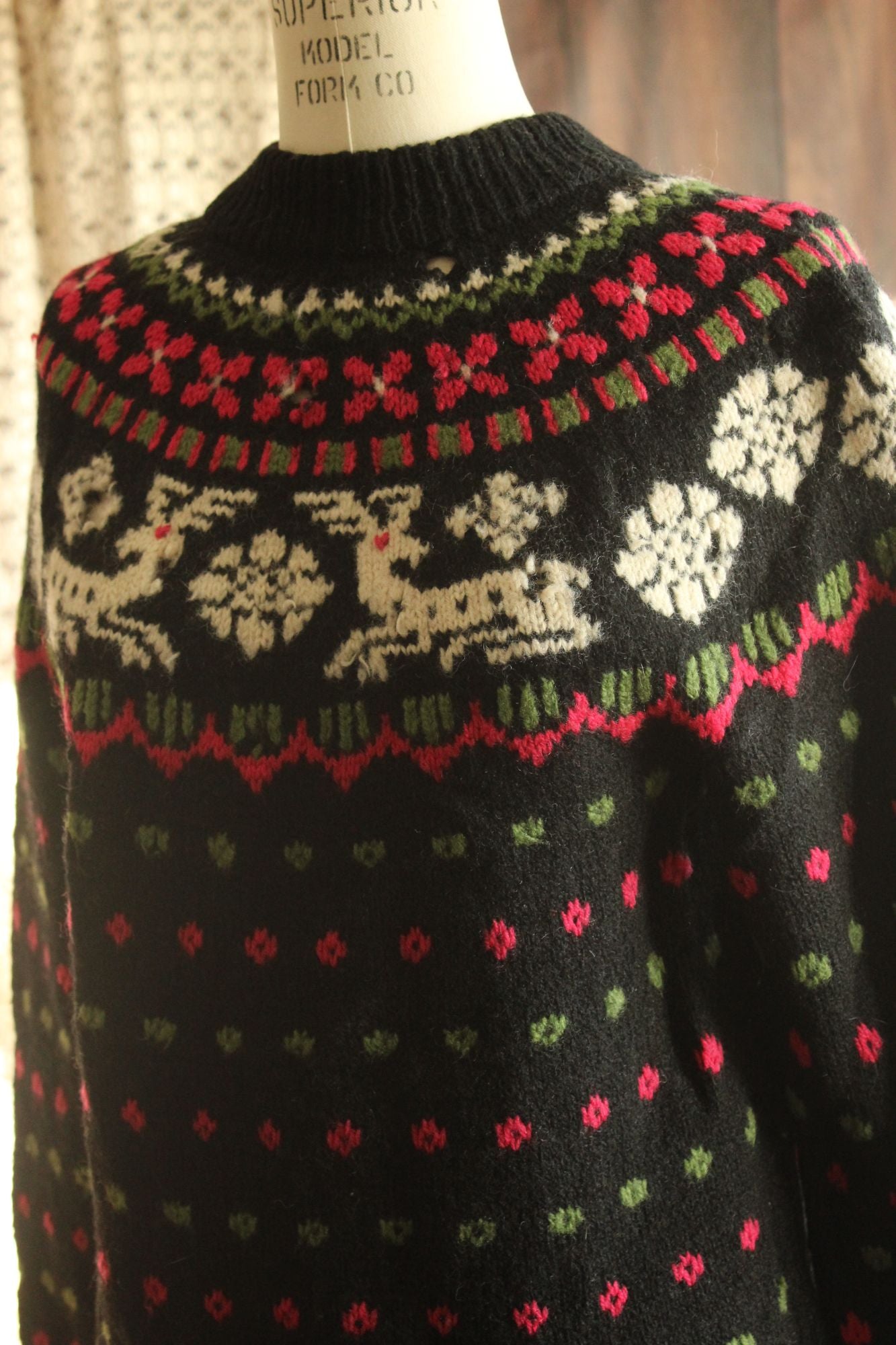 Vintage 1970s Nordic Style Kofler Luzern Sweter with Reindeer