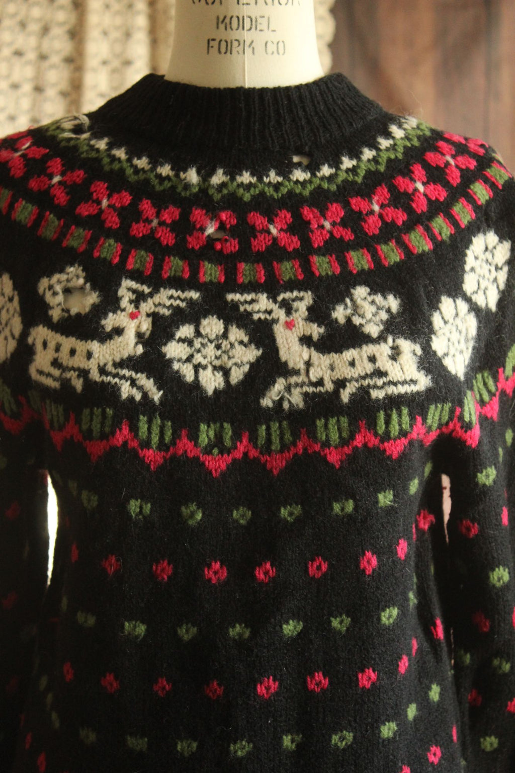 Vintage 1970s Nordic Style Kofler Luzern Sweter with Reindeer