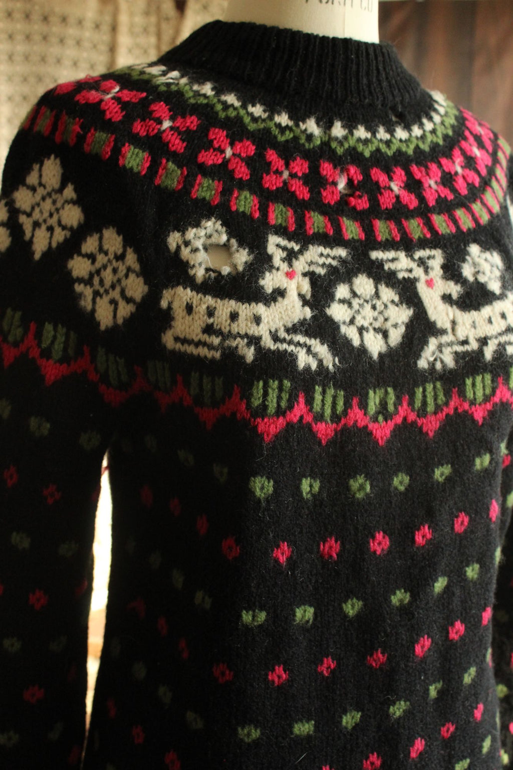 Vintage 1970s Nordic Style Kofler Luzern Sweter with Reindeer