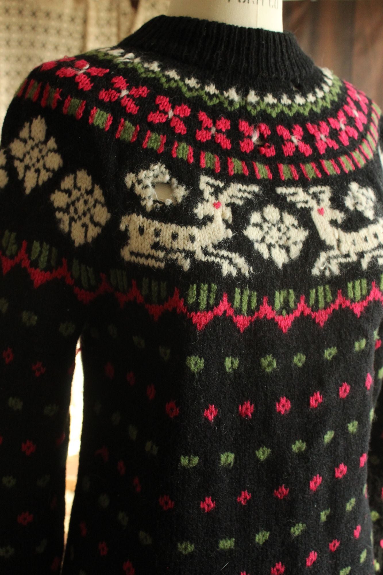 Vintage 1970s Nordic Style Kofler Luzern Sweter with Reindeer