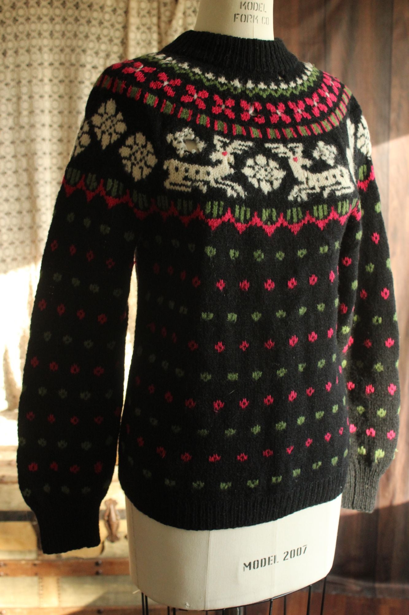Vintage 1970s Nordic Style Kofler Luzern Sweter with Reindeer