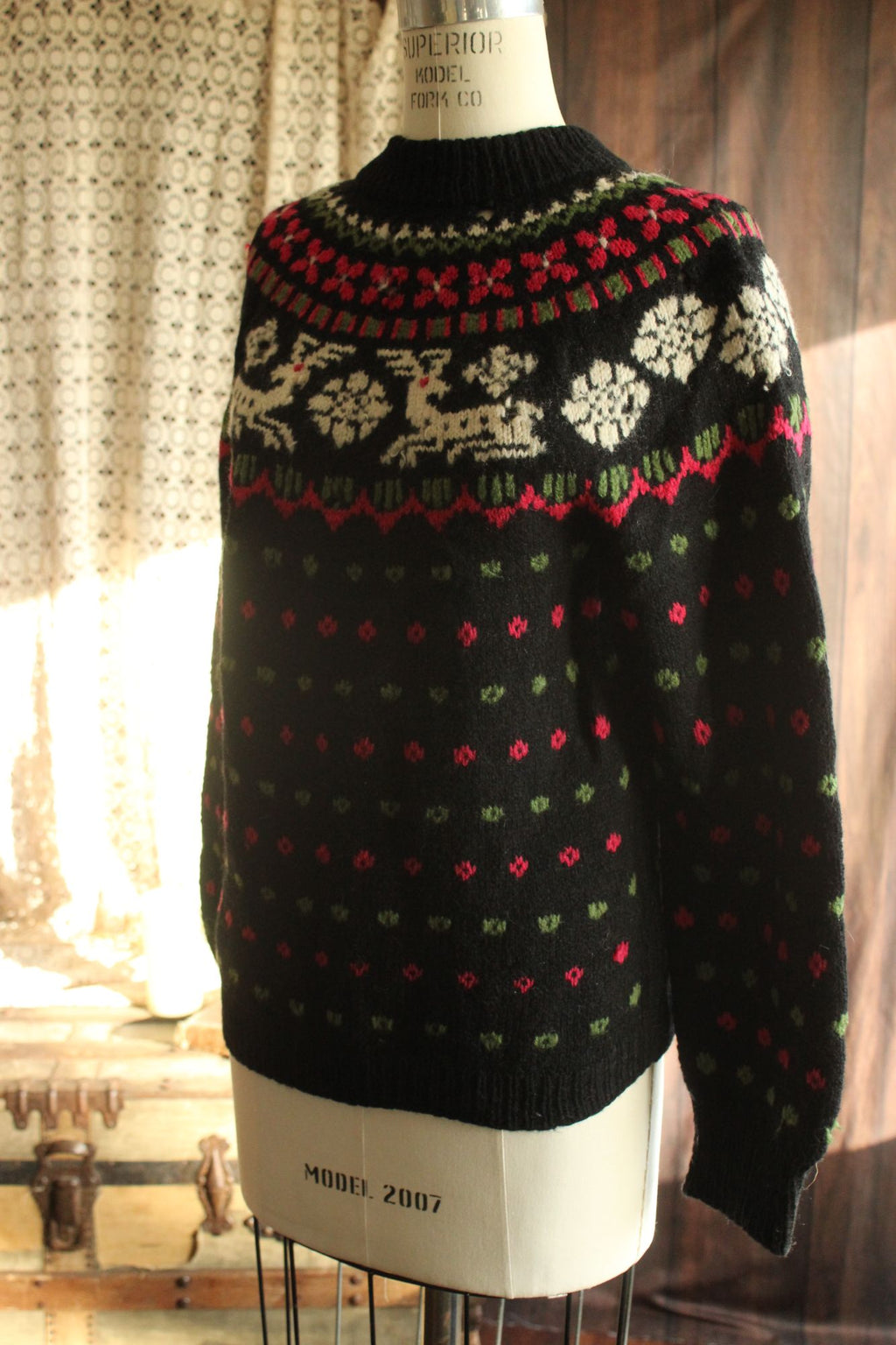 Vintage 1970s Nordic Style Kofler Luzern Sweter with Reindeer
