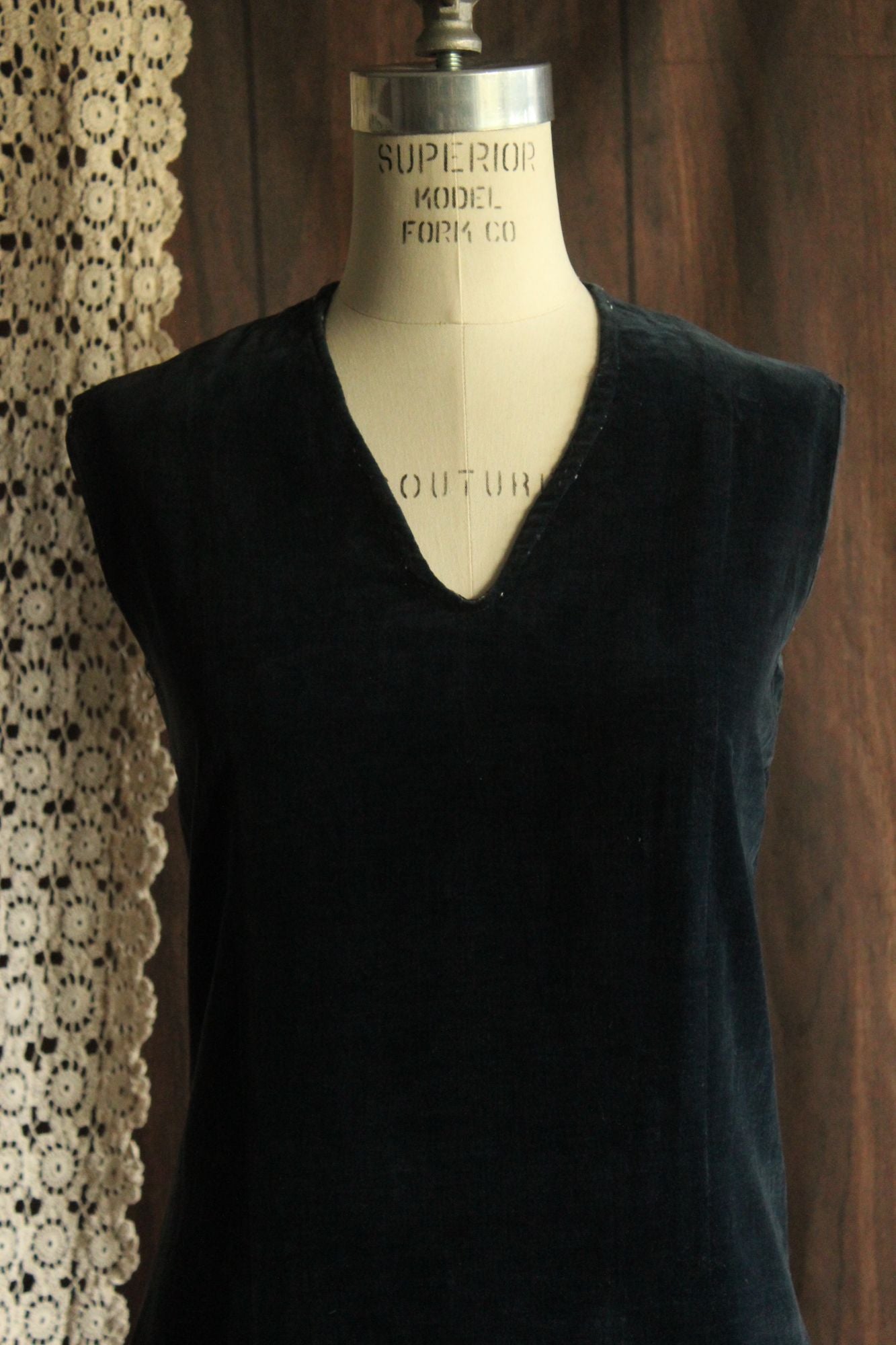 Vintage 1920s Navy Blue Velvet Dress and Bolero Jacket