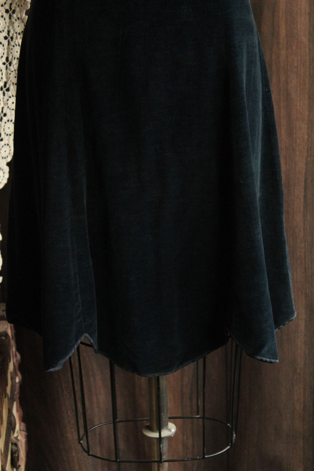 Vintage 1920s Navy Blue Velvet Dress and Bolero Jacket