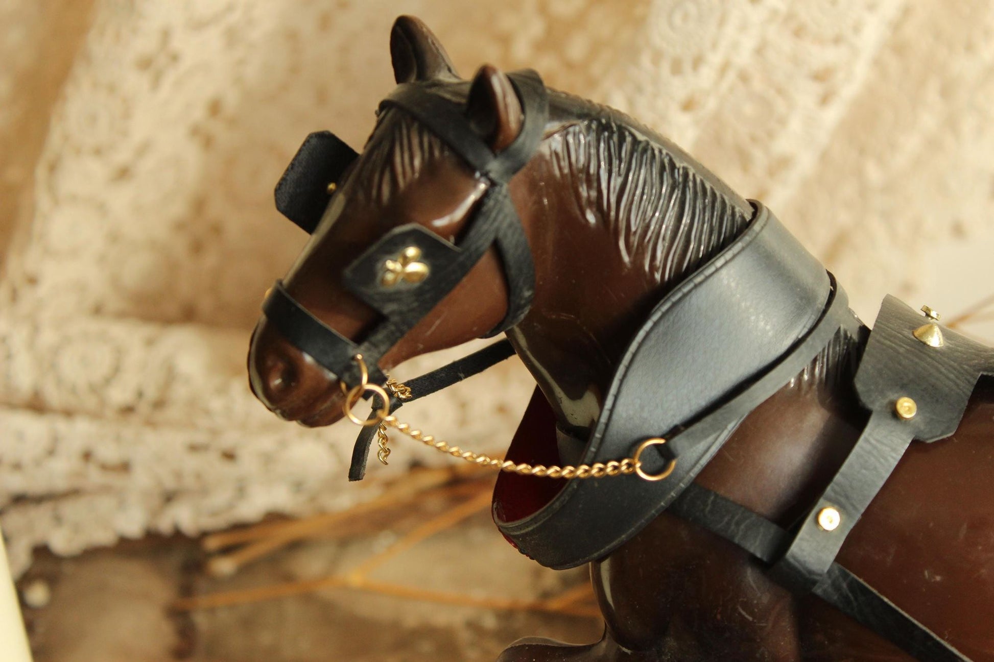 Vintage 1970s Clydesdale Model Horse Figurine 3165 with Harness