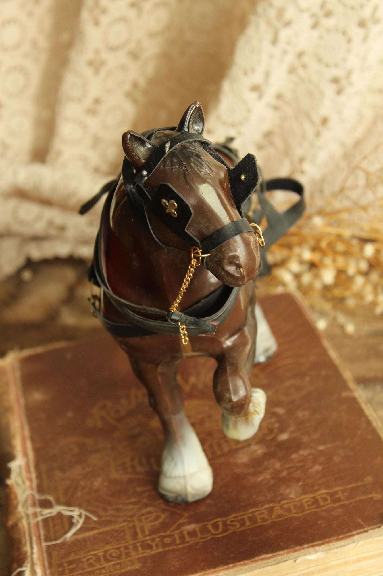 Vintage 1970s Clydesdale Model Horse Figurine 3165 with Harness