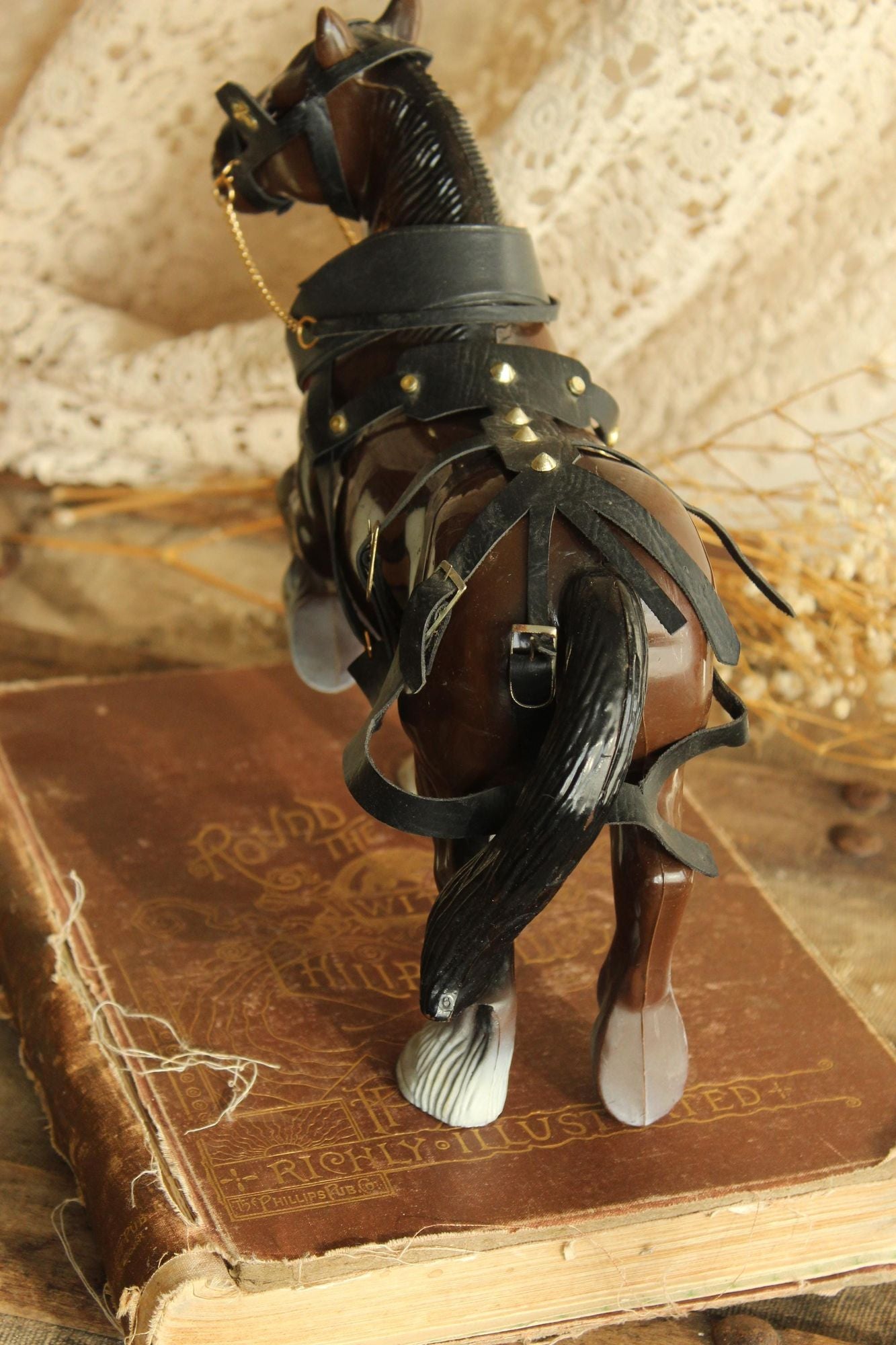 Vintage 1970s Clydesdale Model Horse Figurine 3165 with Harness