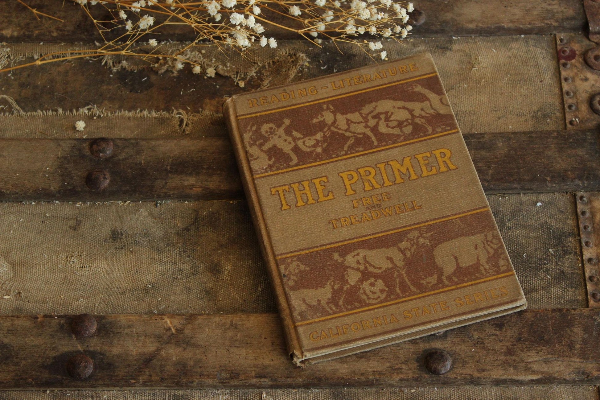Vintage 1910s Book, "Reading Literary, The Primer", by Free and Treadwell, CA State Series
