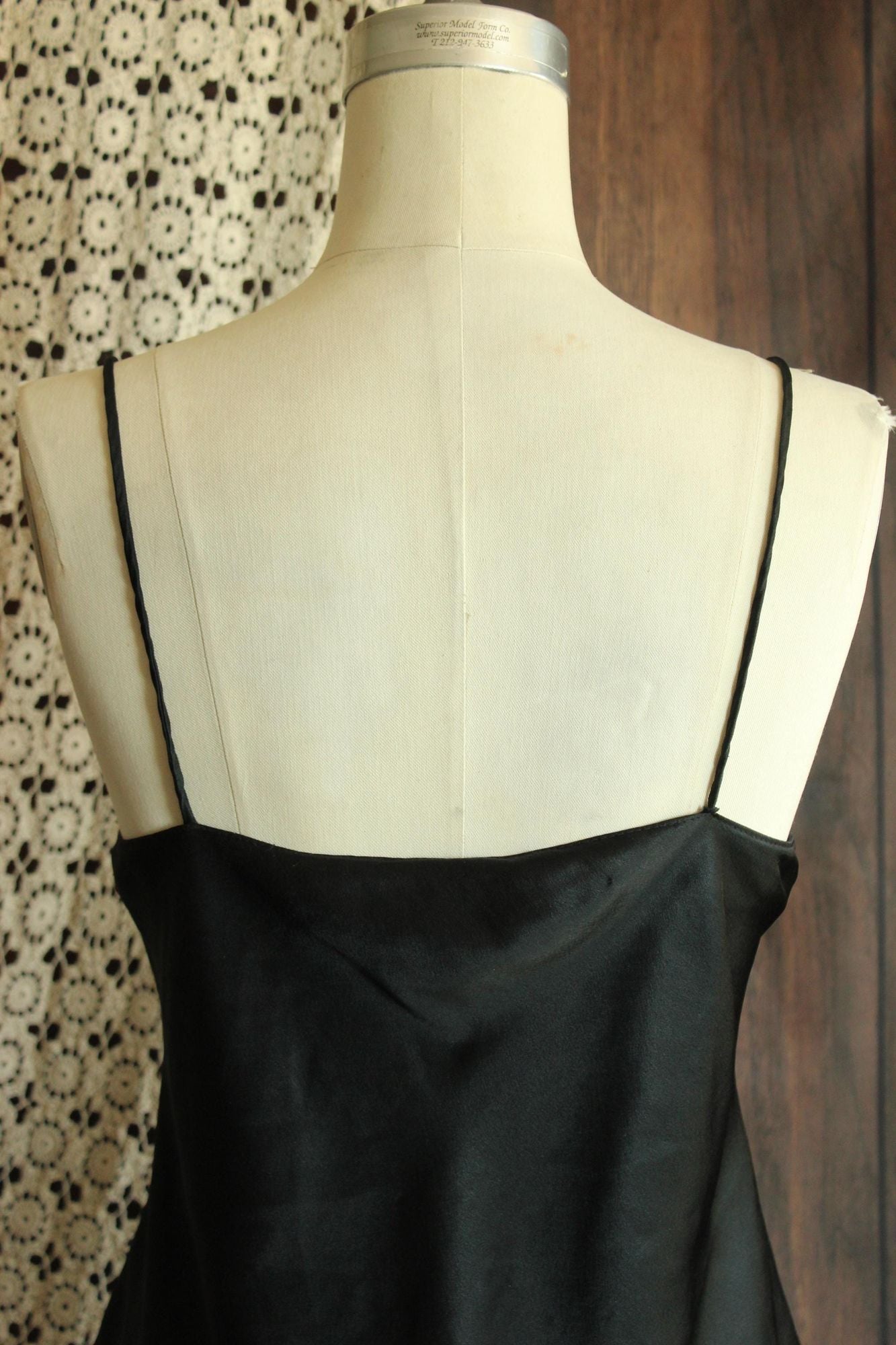 Vintage 1990s Calvin Klein Black Satin Camisole